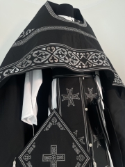 Облачення священника, вишите на габардині, вишивка "Сердечка" з вишитим галуном