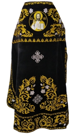 Облачення священника, вишите на габардині, вишивка "Троянда" з вишитим галуном