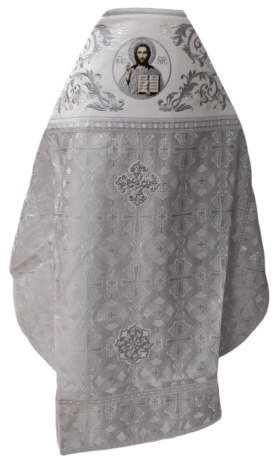 Облачення священника комбіноване з парчі "Візантійський хрест", з вишитим опліччям, Вишивка "Роза"