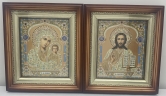 Ікони "Вінчальна пара" (літ. куп. ж-б., рам. кор., пр.) 26х23см