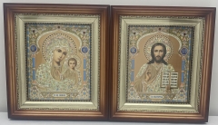 Ікони "Вінчальна пара" (літ. куп. ж-б., рам. кор., пр.) 26х23см