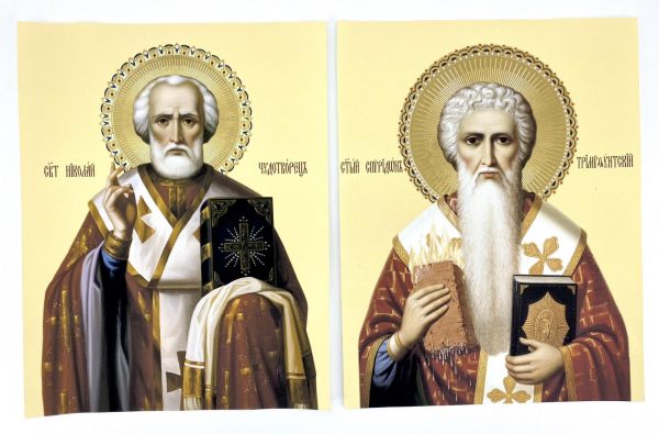 Хоругвы вышитые (пара) с комплектом икон