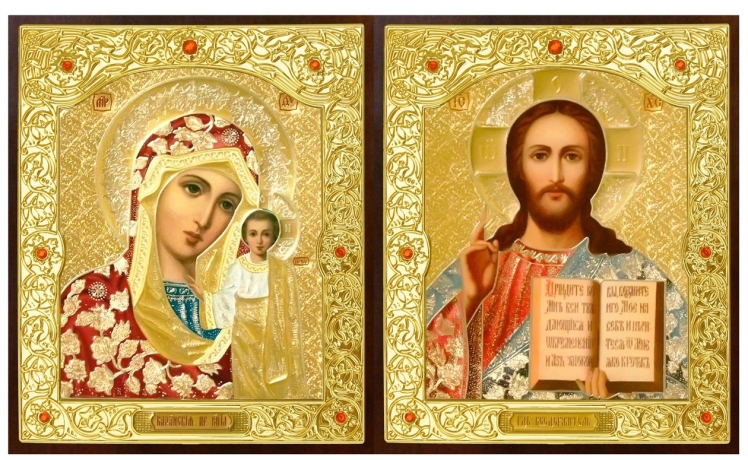 Ікона: "Вінчальна пара" (Софріно колір.) 18х21