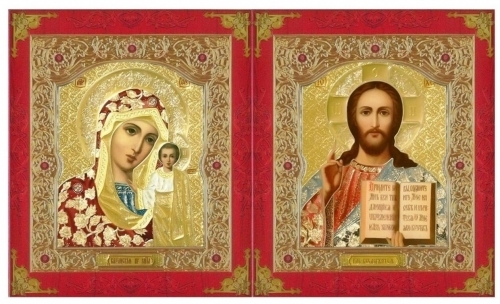 Ікона: "Вінчальна пара" (Софріно колір.) 18х21