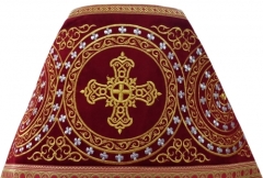 Облачення священника комбіноване з парчі &quot;Києвский хрест&quot;, з вишитим опліччям, візерунок &quot;Коло&quot;