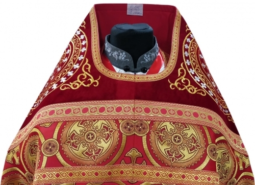 Облачення священника комбіноване з парчі "Києвский хрест", з вишитим опліччям, візерунок "Коло"