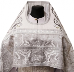 Облачення священника комбіноване з парчі &quot;Ангели&quot;, з вишитим опліччям, Вишивка &quot;Роза&quot;