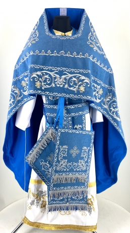 Облачення священника, вишите на Алобі, вишивка "Троянда" з вишитим галуном