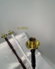 Підсвічник Дияконський, в руку, (фігурна ручка дерево) 59см 