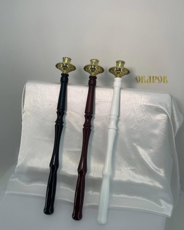 Підсвічник Дияконський, в руку, (фігурна ручка дерево) 59см 