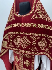 Облачення священника, вишите на оксамиті, вишивка &quot;Коло&quot; з вишитим галуном 