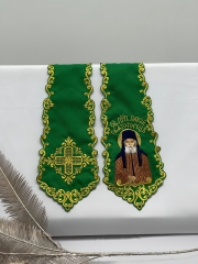 Закладка з вишитим ліком св. проп. Паїсій Святогорець