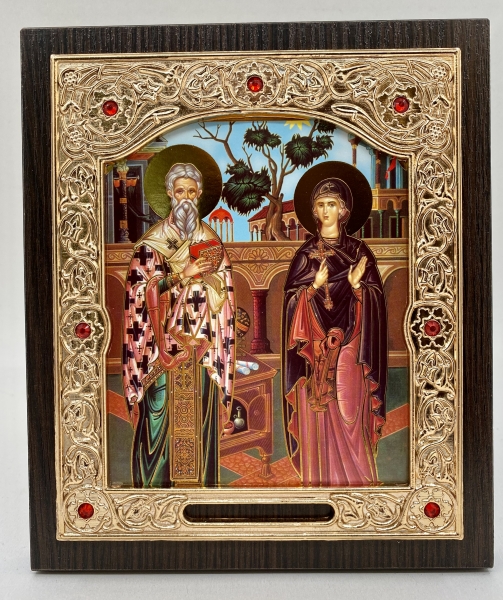 Икона свящ. Киприан и Юстина 15х18