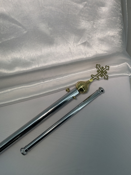 Комплект 2шт, палка та перемичка до хоругв (середня) 54 см довжина, діаметр 2,5 см 