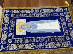 Плащаниця Богородиці на оксамиті 165х100см (вишивка орнамент, вишита та розсшита середина)