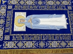 Плащаниця Богородиці на оксамиті 165х100см (вишивка орнамент, вишита та розсшита середина)