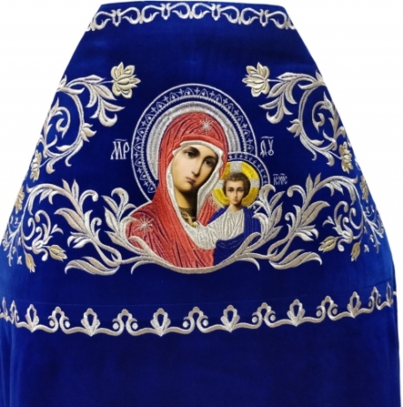 Облачение священника, вышитое на бархате, вишивка "Роза" с вишитим галуном