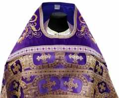 Облачення комбіноване з парчі фіолетового кольору з вишитим оплеччям Тканина &quot;царський хрест&quot; Вишивка &quot;новий візерунок&quot;