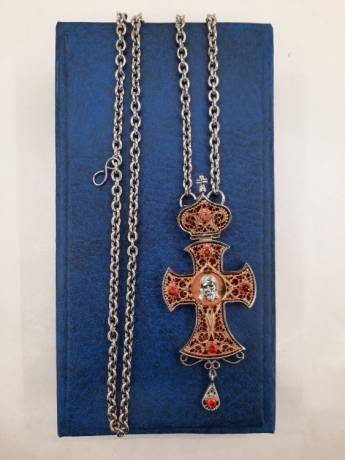 Хрест наперстний, комбінований, емаль