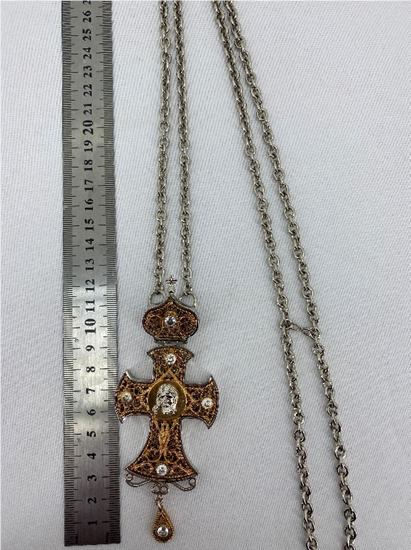 Хрест наперстний, комбінований, емаль