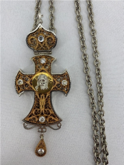 Хрест наперстний, комбінований, емаль