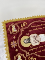 Плащаниця спасителя 70х50см (Церковнослов'янською мовою) тканина оксамит, вишивка &quot;Напрестольна&quot;, Спаситель Академічного стилю