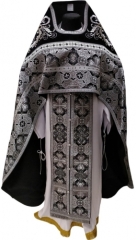 Облачення священника комбіноване з парчі &quot;Афонський хрест&quot;, з вишитим опліччям, візерунок &quot;Новий візерунок&quot;