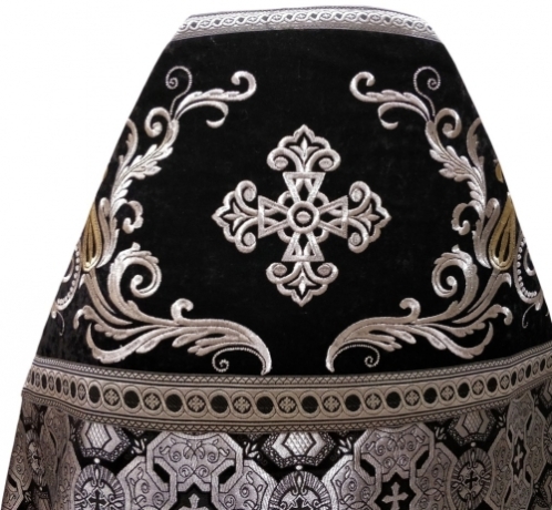 Облачення священника комбіноване з парчі "Афонський хрест", з вишитим опліччям, візерунок "Новий візерунок"