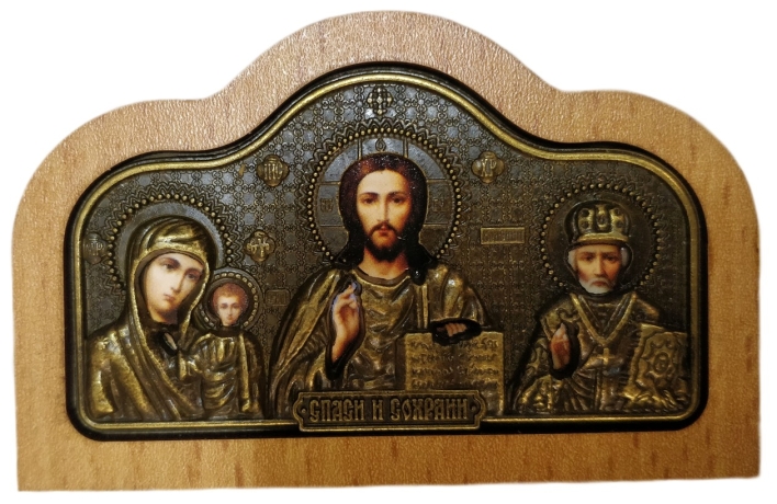 Автомобильный тройник (метал.+дер.)зол.