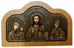 Автомобільний трійник (метал.+ дер.) золот. 8х5