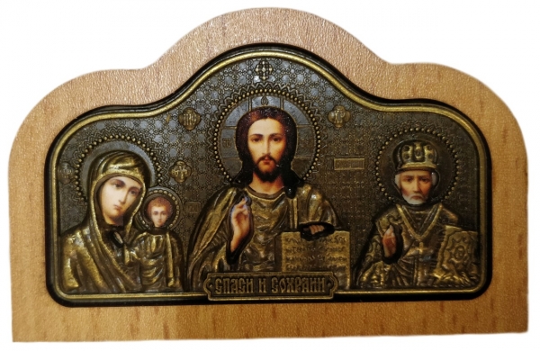 Автомобильный тройник (метал.+дер.)зол.