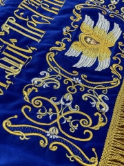 Плащаниця Богородиці на оксамиті 120х80см (вишивка орнамент 2, вишита та розсшита середина)