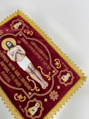 Плащаниця спасителя 70х50см (Українською мовою) тканина оксамит, вишивка &quot;Напрестольна&quot;, Спаситель Академічного стилю