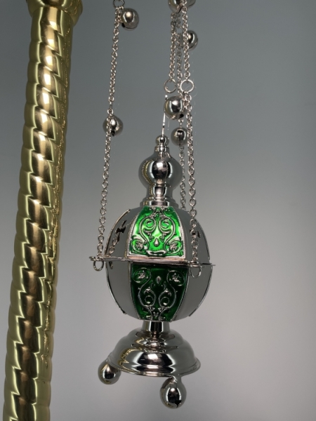 Кадило шистегранное, серебро с цветной эмалью