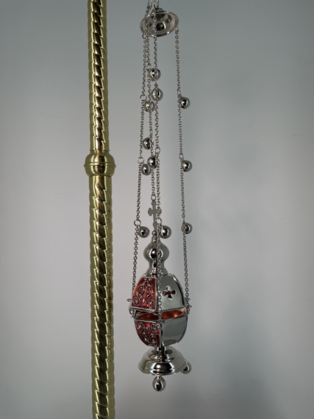 Кадило шистегранное, серебро с цветной эмалью