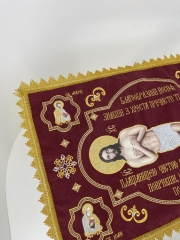 Плащаниця спасителя 70х50см (Українською мовою) тканина алоба, вишивка &quot;Напрестольна&quot;, Спаситель Академічного стилю