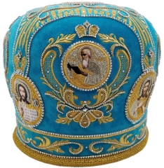 Митра "Корона" голубая