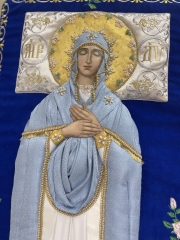 Плащаниця Богородиці на оксамиті 160х100см (вишивка Роза, вишита та розсшита середина)