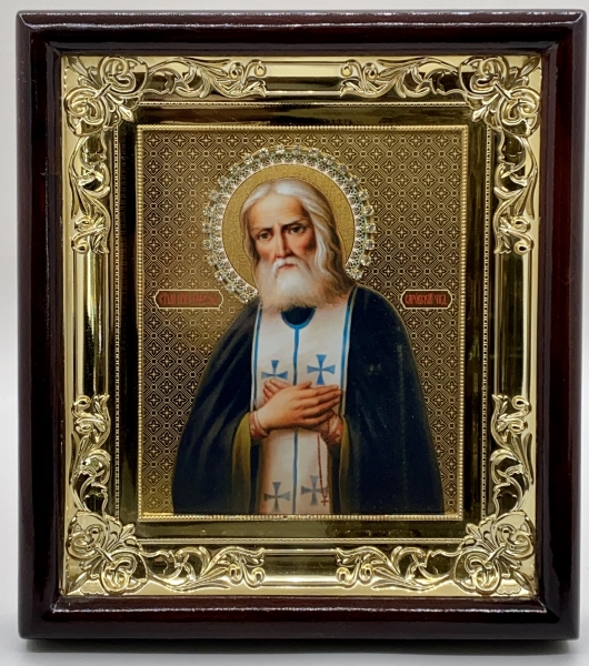 Икона свящ. чуд. Серафим Саровский 26,5х23,5х4