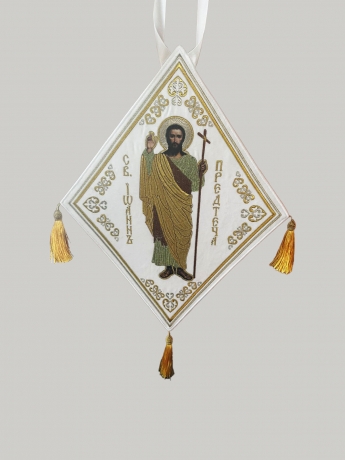 Палиця з вишитою іконою св. Іоанн Предтеча