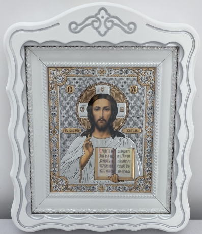 Ікони "Вінчальна пара" літ. тиснена, біл., пат. ср. 30х24см