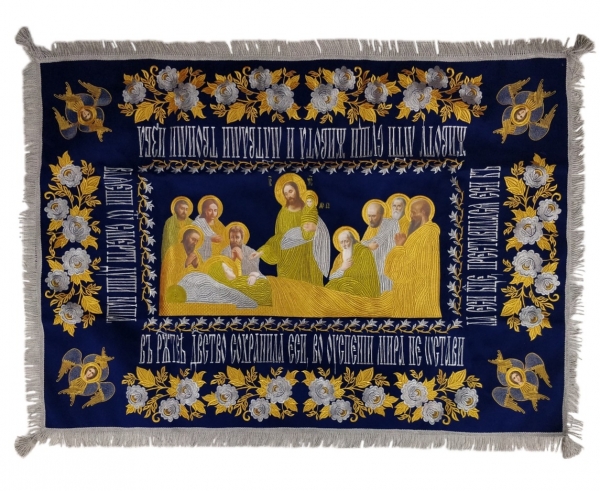 Плащаница Богородицы на бархате 130х90