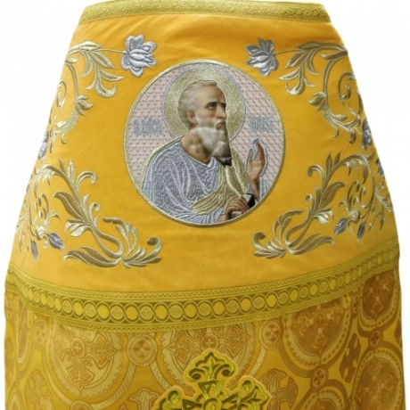 Облачення священника комбіноване з парчі "Київський хрест", з вишитим опліччям, вишивка "Роза"