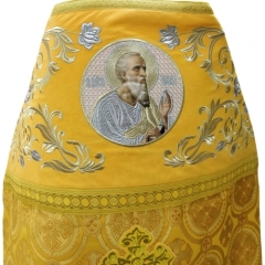 Облачення священника комбіноване з парчі &quot;Київський хрест&quot;, з вишитим опліччям, вишивка &quot;Роза&quot;