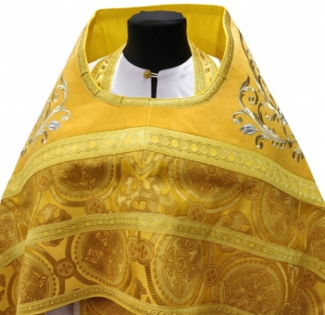 Облачення священника комбіноване з парчі "Київський хрест", з вишитим опліччям, вишивка "Роза"