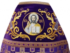 Облачення священника комбіноване з парчі &quot;Патриарший хрест&quot;, з вишитим опліччям, Вишивка &quot;Нова вишивка&quot;