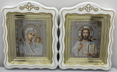 Ікони &quot;Вінчальна пара&quot; літ. тиснена, біл., пат. зол. 30х24см