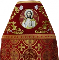 Облачення священника комбіноване з парчі &quot;Києвский крест&quot;, з вишитим опліччям, Вишивка &quot;Роза&quot;