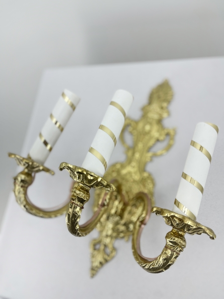 Бра малое на 3 свечи, золото