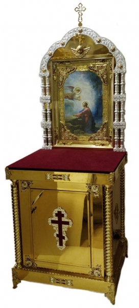 Жертвенный киот на 3 колоны с иконой 70х80